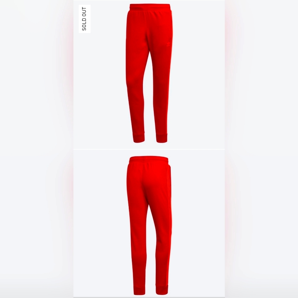 Adidas Originals Men's Cotton Joggers Red/Orange Sz Lg EJ9694